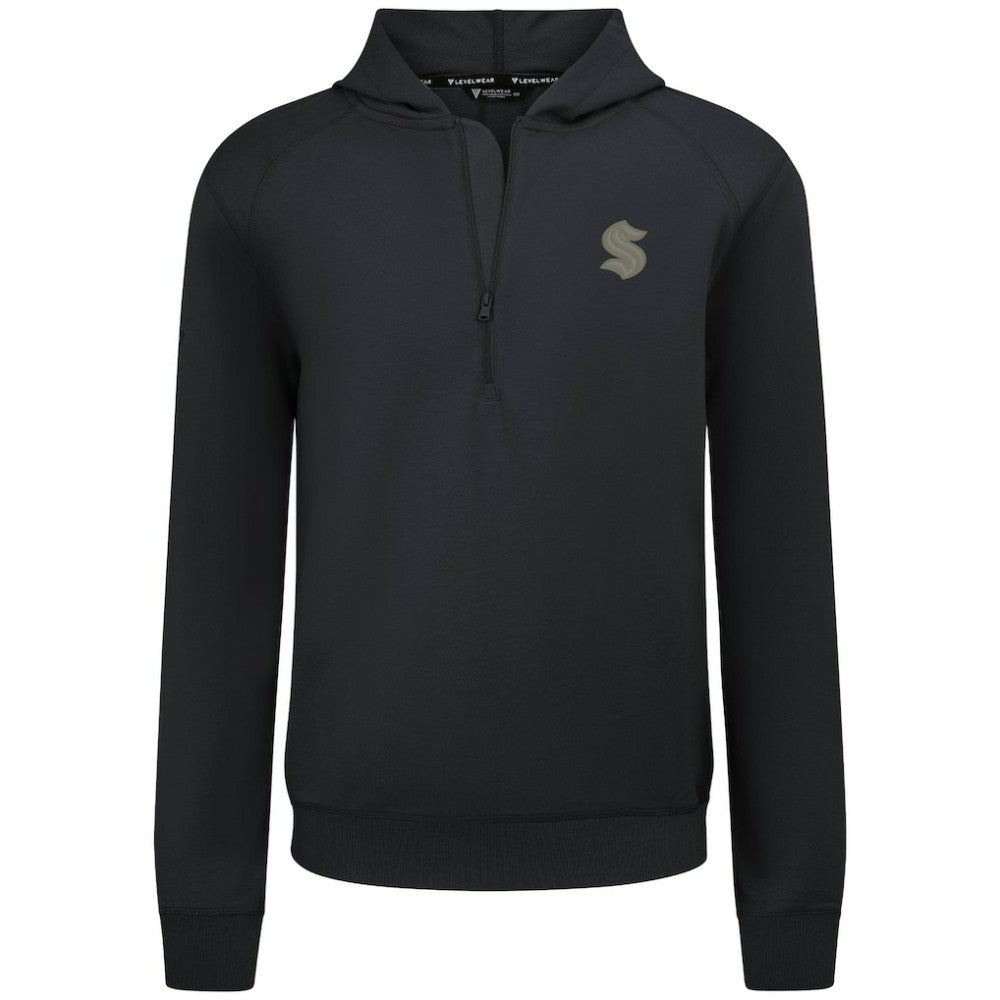 NHL Seattle Kraken Levelwear Technic Quarter-Zip Pullover Hoodie - Black