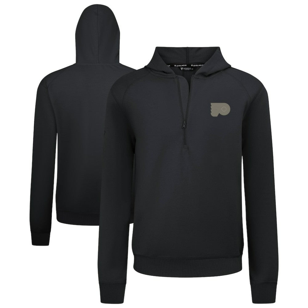 NHL Philadelphia Flyers Levelwear Technic Quarter-Zip Pullover Hoodie - Black