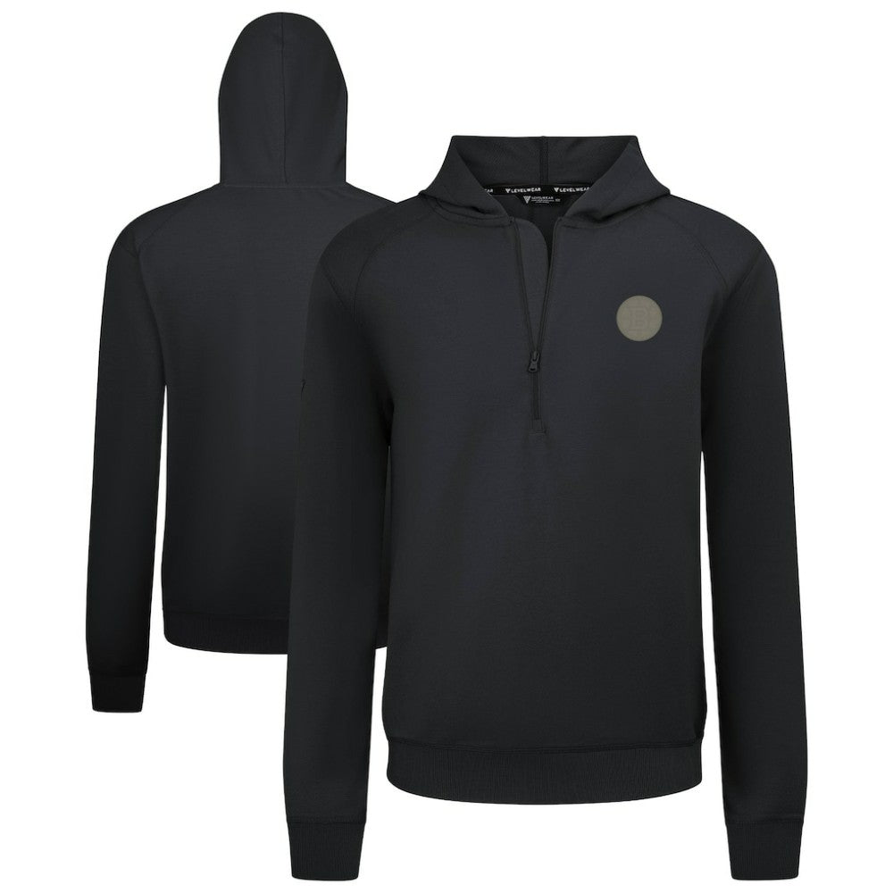 NHL Boston Bruins Levelwear Technic Quarter-Zip Pullover Hoodie - Black