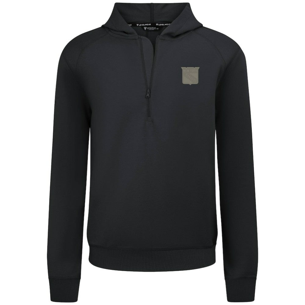 NHL New York Rangers Levelwear Technic Quarter-Zip Pullover Hoodie - Black