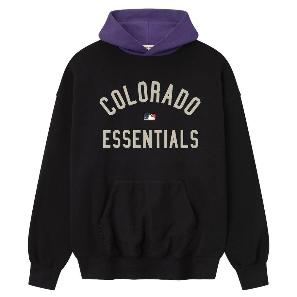 Colorado Rockies Fear of God x MLB Sport Fit Hoodie - Heather Black/Purple Hoodies