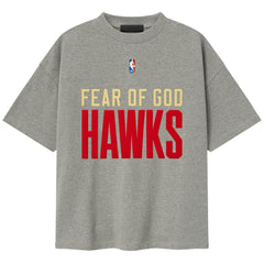 Atlanta Hawks Fear of God x NBA Unisex 90s T-Shirt Heather Gray