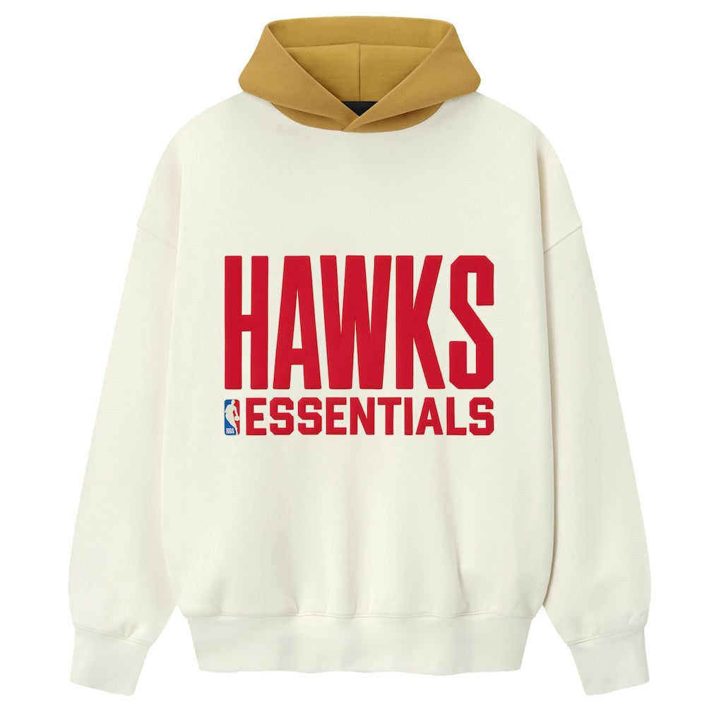 Atlanta Hawks Fear of God x NBA Unisex Sport Hoodie Cream/Yellow