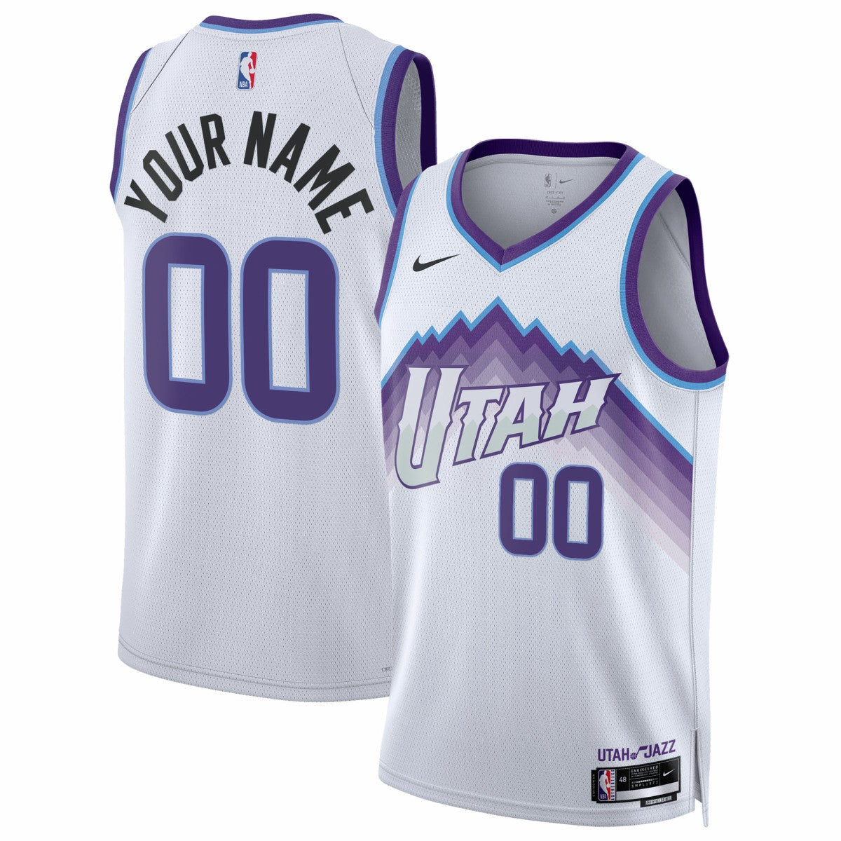 Utah Jazz Unisex Swingman Custom Jersey Association Edition White