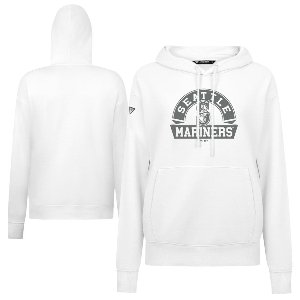 Seattle Mariners Levelwear Women's Adorn Banner Arch Hoodie - White Hoodies