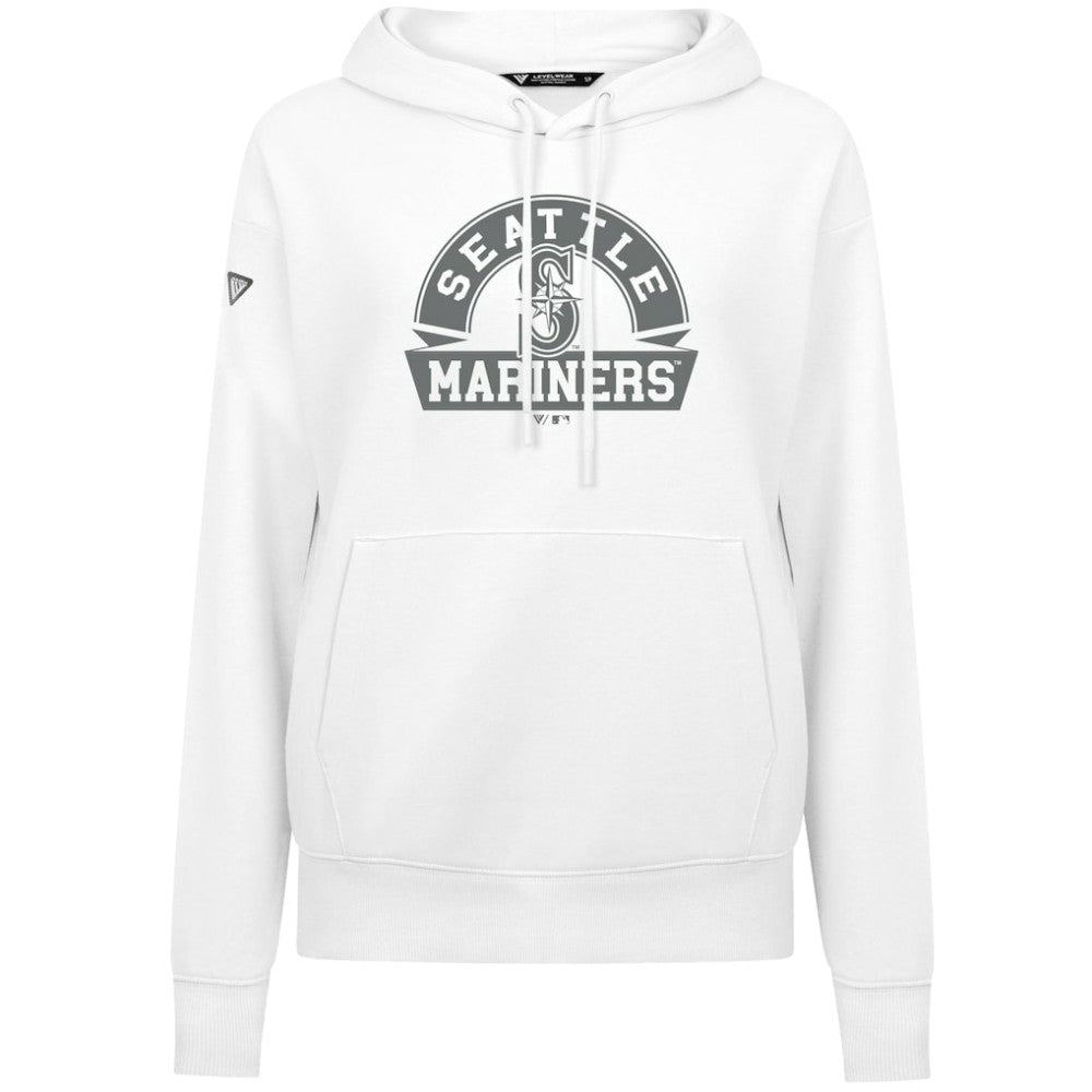 Seattle Mariners Levelwear Women's Adorn Banner Arch Hoodie - White Hoodies