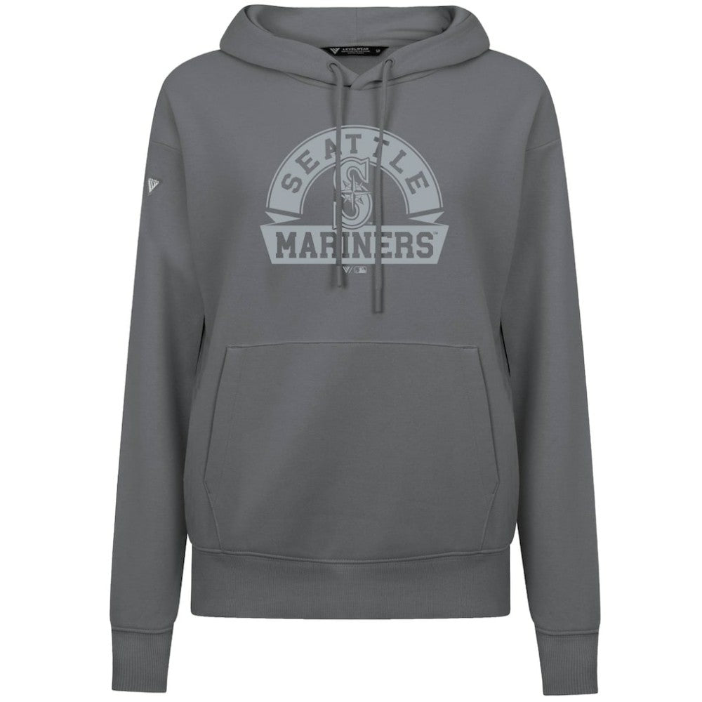 Seattle Mariners Levelwear Women's Adorn Banner Arch Hoodie - Stone Hoodies
