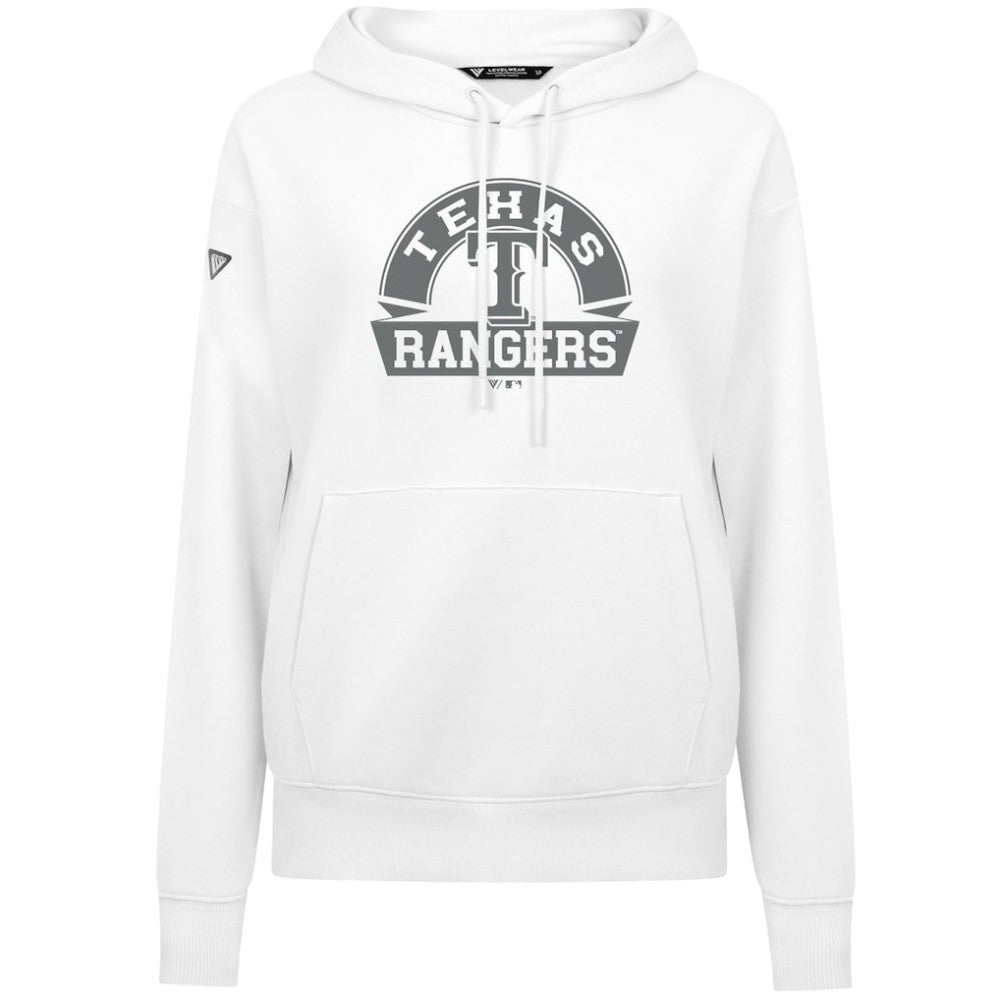 Texas Rangers Levelwear Women's Adorn Banner Arch Hoodie - White Hoodies