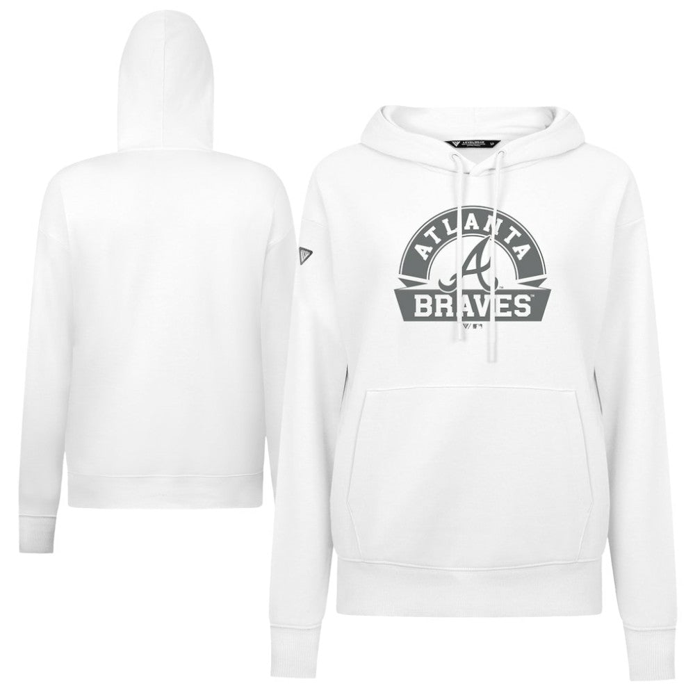 Atlanta Braves Levelwear Women's Adorn Banner Arch Hoodie - White Hoodies