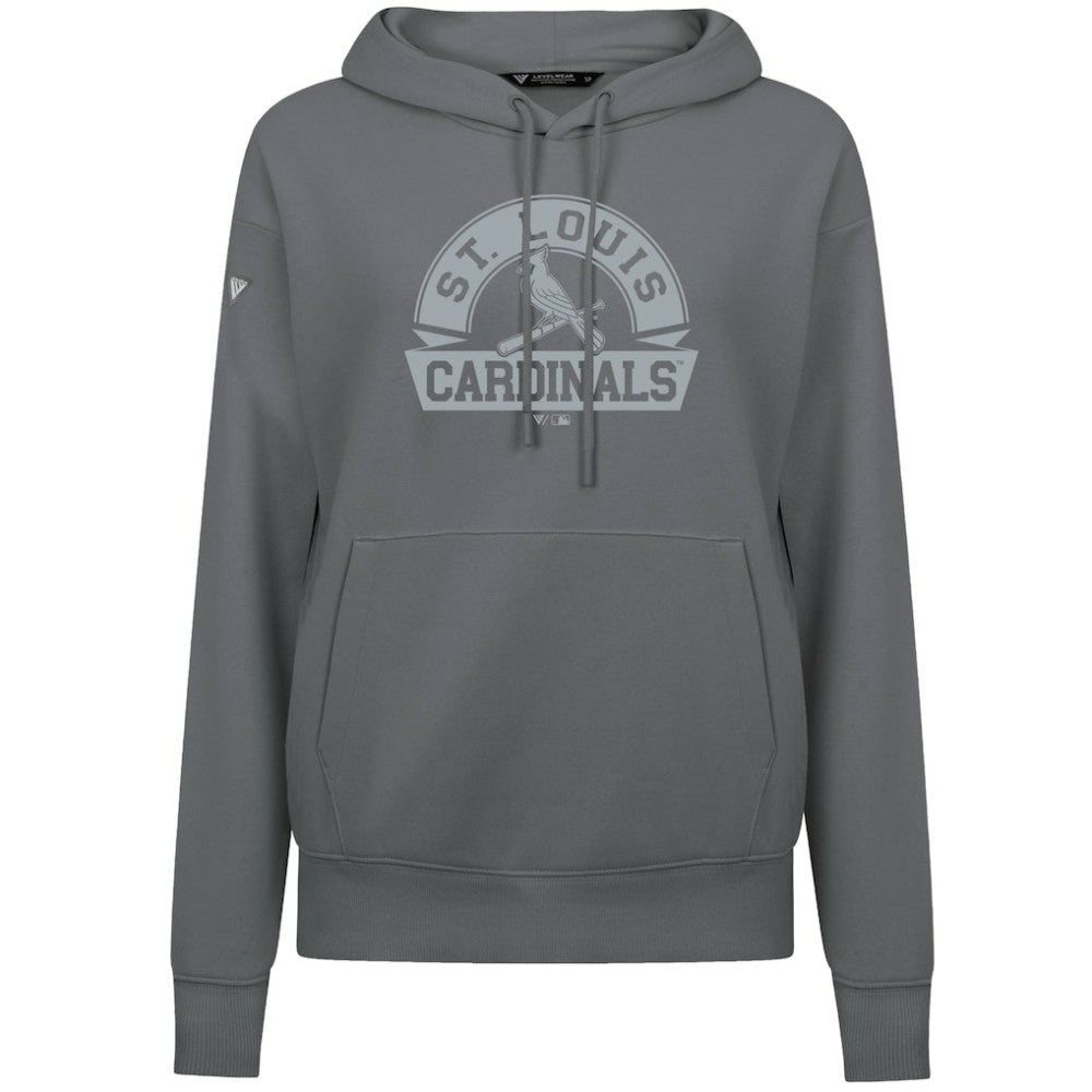 St. Louis Cardinals Levelwear Women's Adorn Banner Arch Hoodie - Stone Hoodies