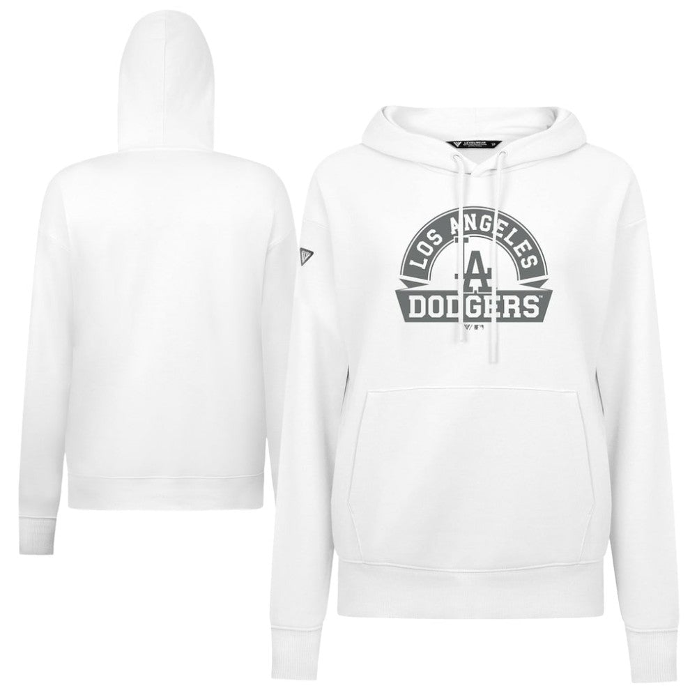Los Angeles Dodgers Levelwear Women's Adorn Banner Arch Hoodie - White Hoodies