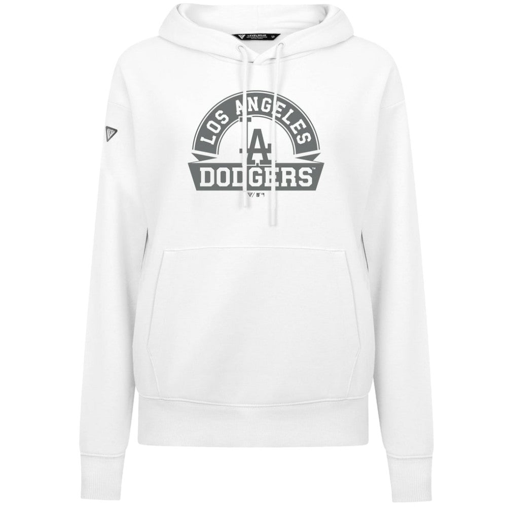 Los Angeles Dodgers Levelwear Women's Adorn Banner Arch Hoodie - White Hoodies
