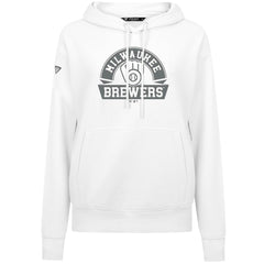 Milwaukee Brewers Levelwear Women's Adorn Banner Arch Hoodie - White Hoodies