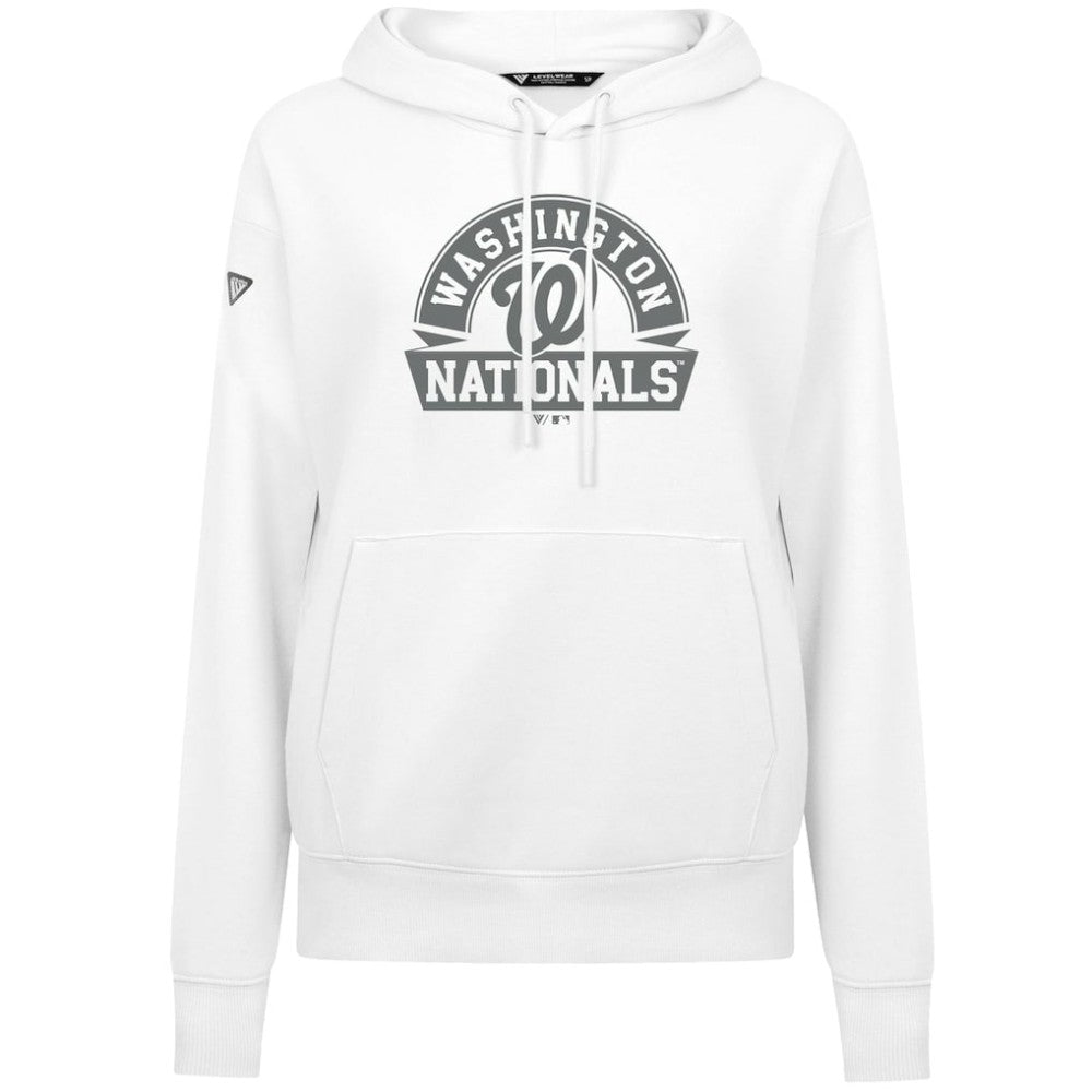 Washington Nationals Levelwear Women's Adorn Banner Arch Hoodie - White Hoodies