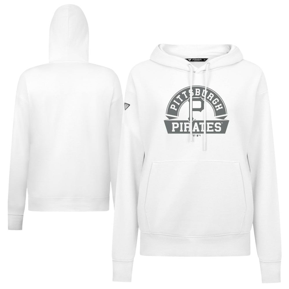 Pittsburgh Pirates Levelwear Women's Adorn Banner Arch Hoodie - White Hoodies