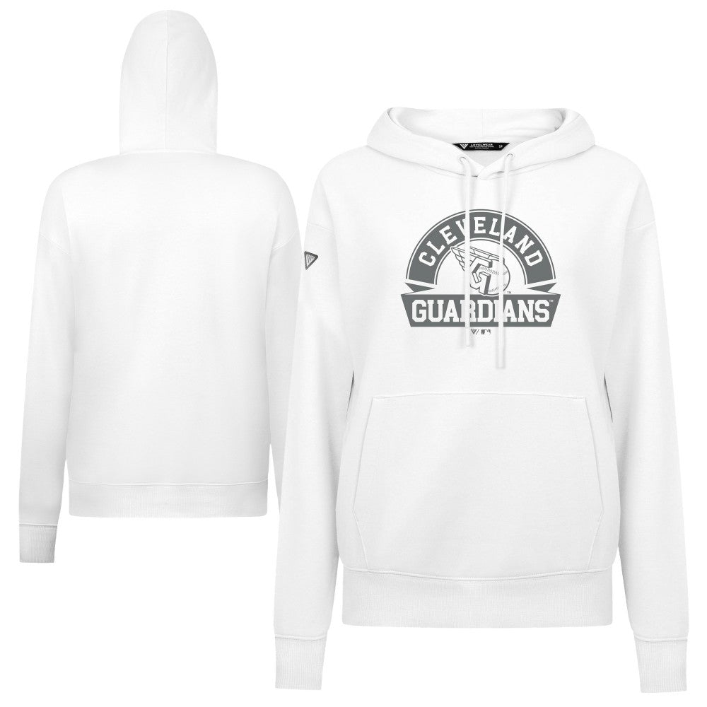 Cleveland Guardians Levelwear Women's Adorn Banner Arch Hoodie - White Hoodies