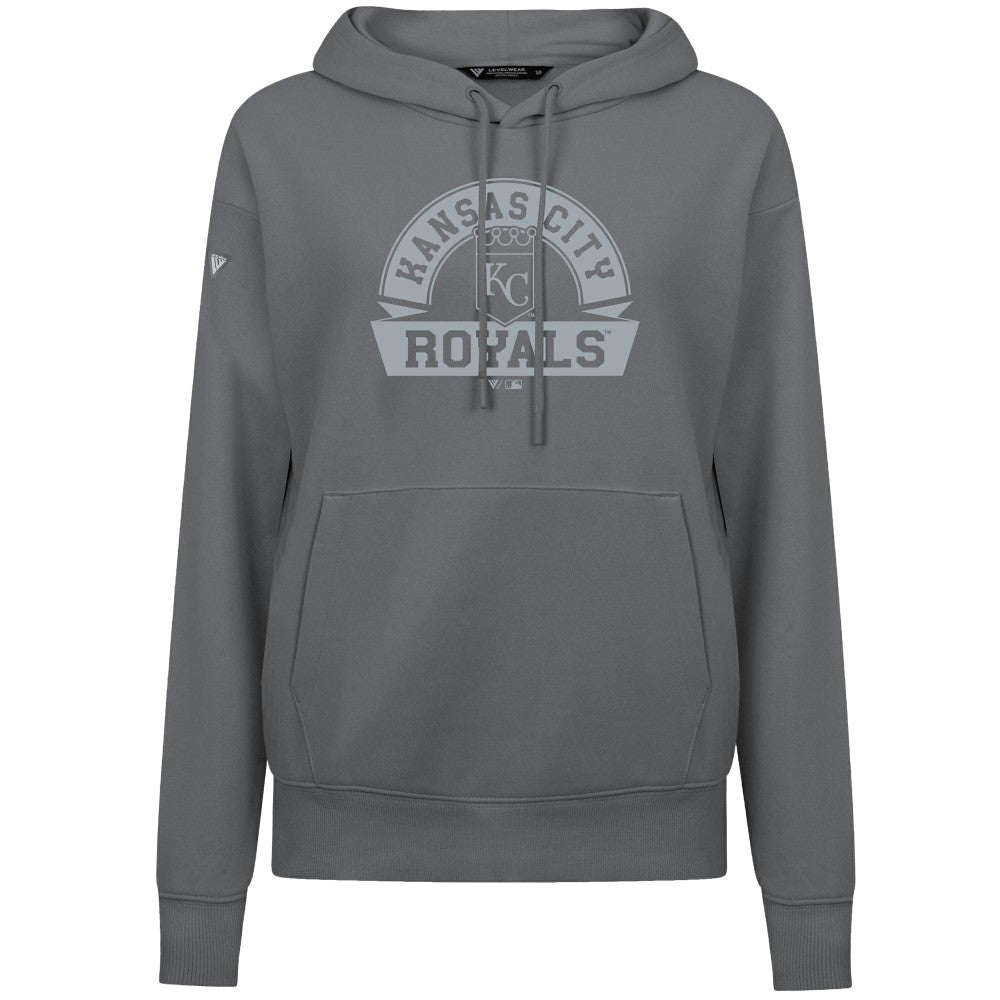 Kansas City Royals Levelwear Women's Adorn Banner Arch Hoodie - Stone Hoodies