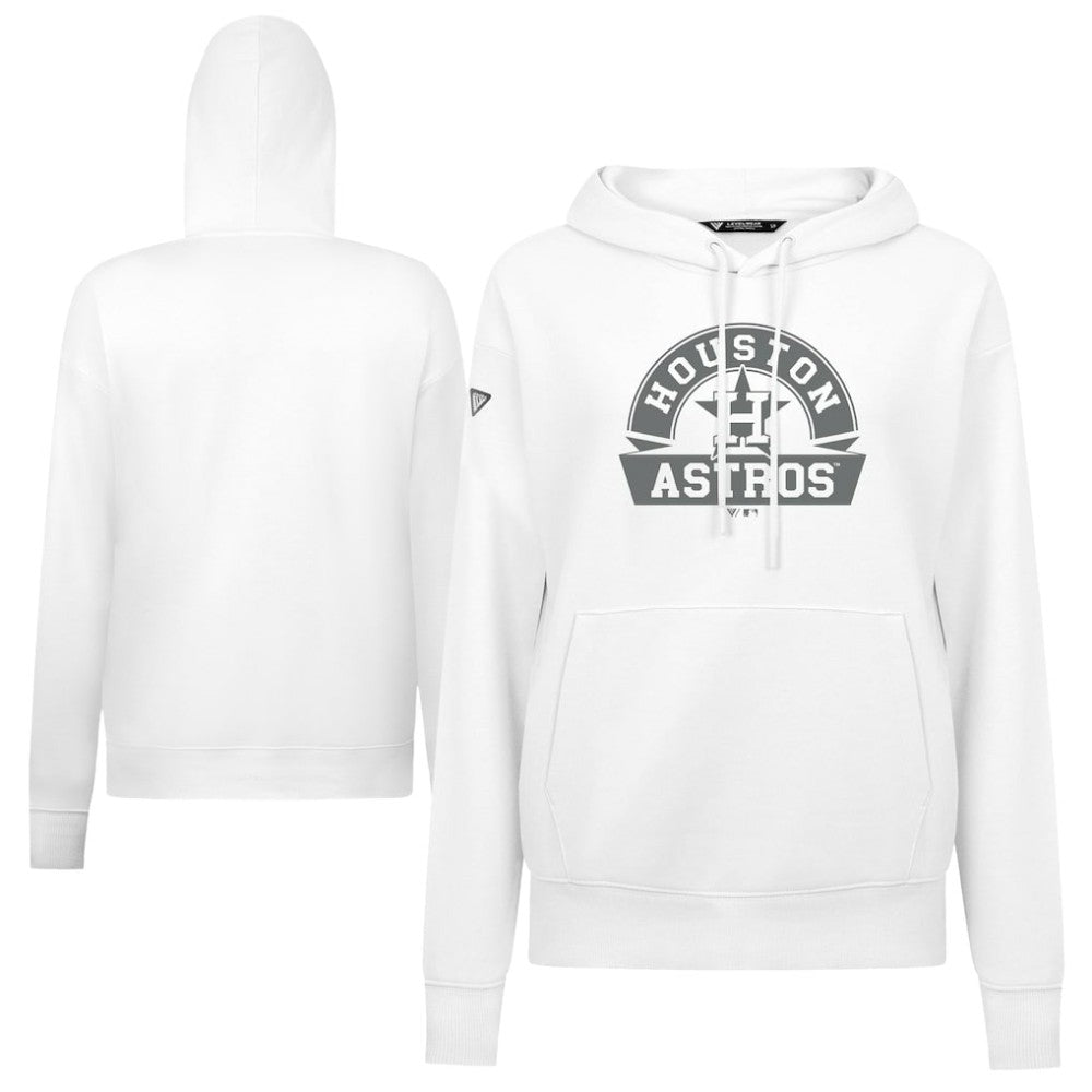 Houston Astros Levelwear Women's Adorn Banner Arch Hoodie - White Hoodies
