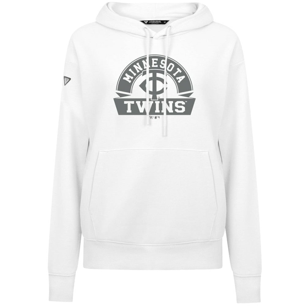 Minnesota Twins Levelwear Women's Adorn Banner Arch Hoodie - White Hoodies