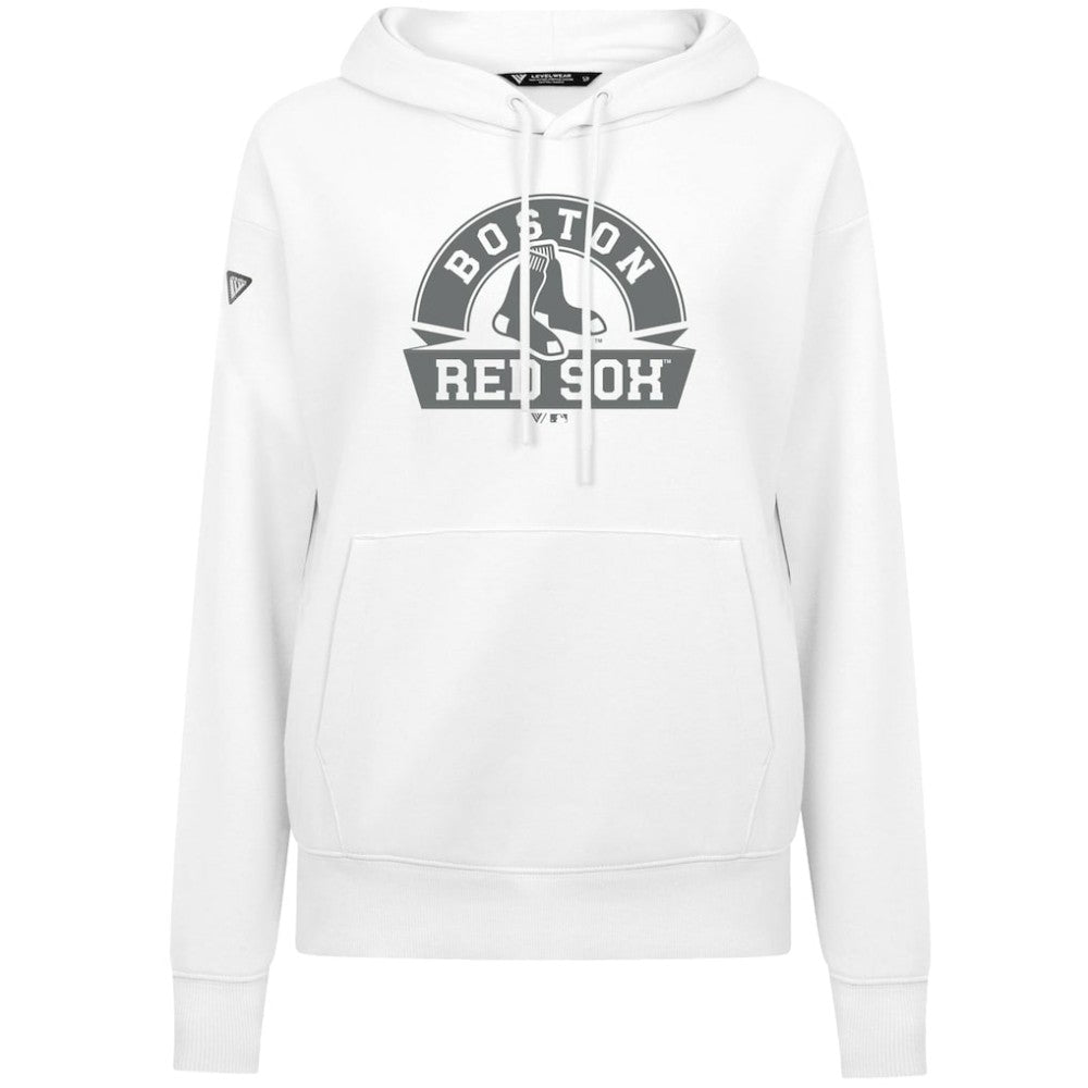 Boston Red Sox Levelwear Women's Adorn Banner Arch Hoodie - White Hoodies