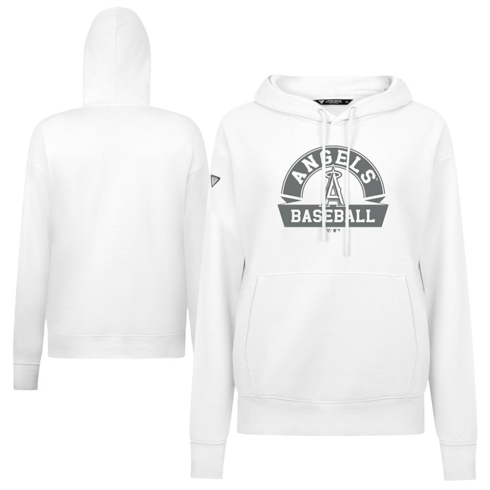 Los Angeles Angels Levelwear Women's Adorn Banner Arch Hoodie - White Hoodies