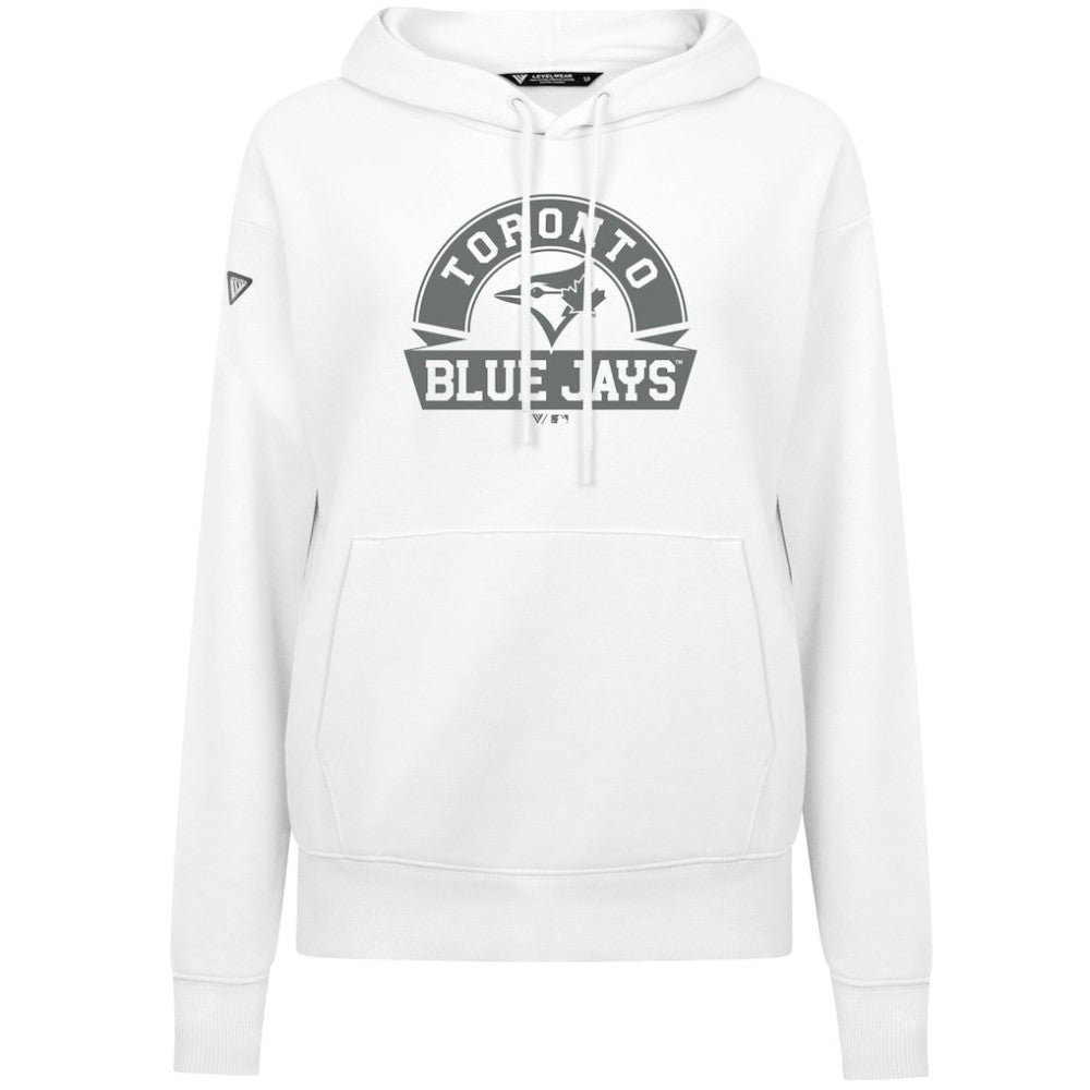 Toronto Blue Jays Levelwear Women's Adorn Banner Arch Hoodie - White Hoodies