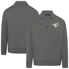 Toronto Blue Jays Levelwear Women's Canmore Chenille Logo Quarter-Zip Top - Stone Tops
