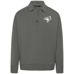 Toronto Blue Jays Levelwear Women's Canmore Chenille Logo Quarter-Zip Top - Stone Tops