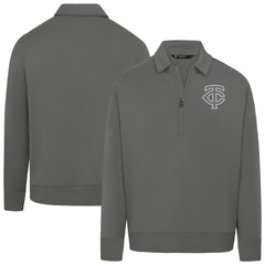 Minnesota Twins Levelwear Women's Canmore Chenille Logo Quarter-Zip Top - Stone Tops