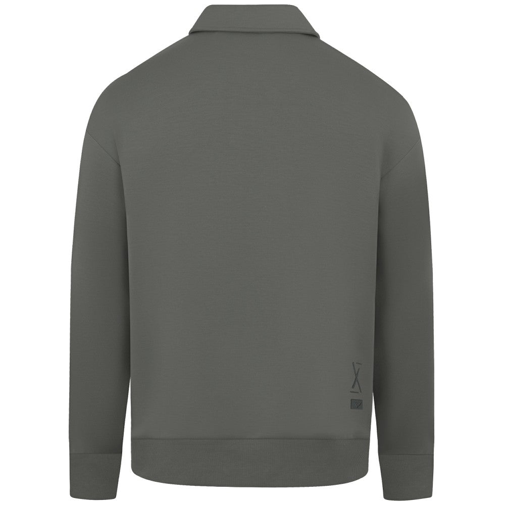 Cincinnati Reds Levelwear Women's Canmore Chenille Logo Quarter-Zip Top - Stone Tops