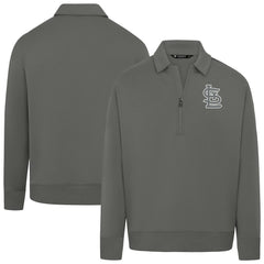 St. Louis Cardinals Levelwear Women's Canmore Chenille Logo Quarter-Zip Top - Stone Tops