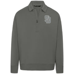 San Diego Padres Levelwear Women's Canmore Chenille Logo Quarter-Zip Top - Stone Tops