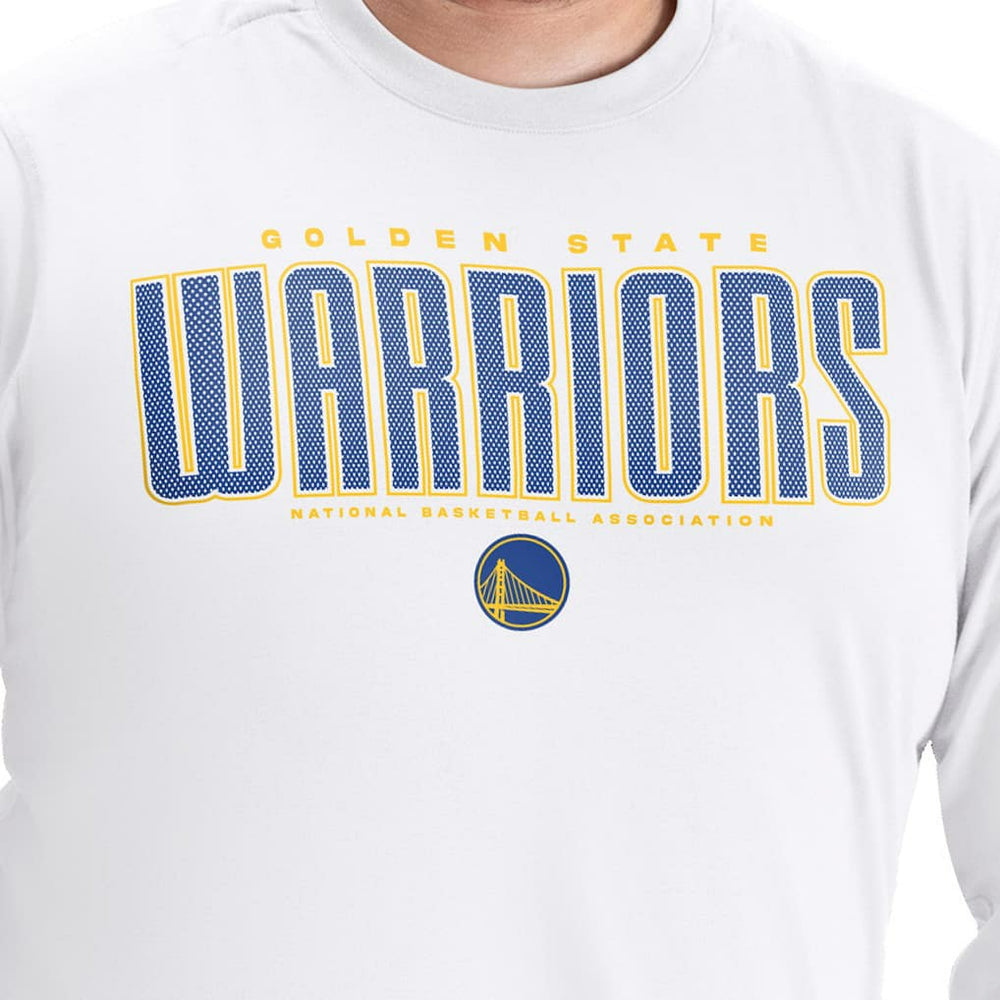 Golden State Warriors G-III Sports by Carl Banks Adaptive Printed Mesh Effect Long Sleeve T-Shirt White