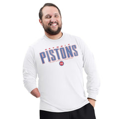 Detroit Pistons G-III Sports by Carl Banks Adaptive Printed Mesh Effect Long Sleeve T-Shirt White