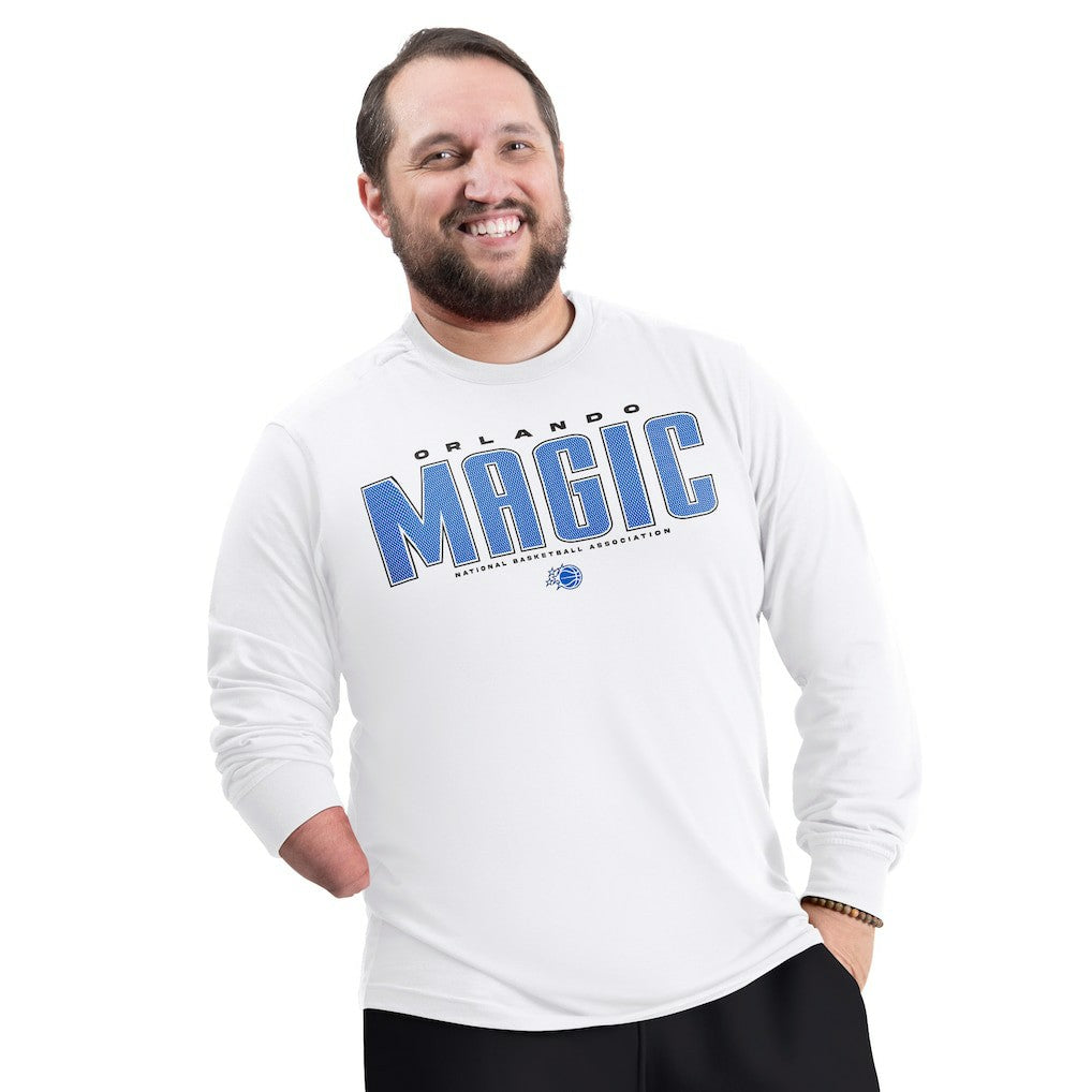 Orlando Magic G-III Sports by Carl Banks Adaptive Printed Mesh Effect Long Sleeve T-Shirt White