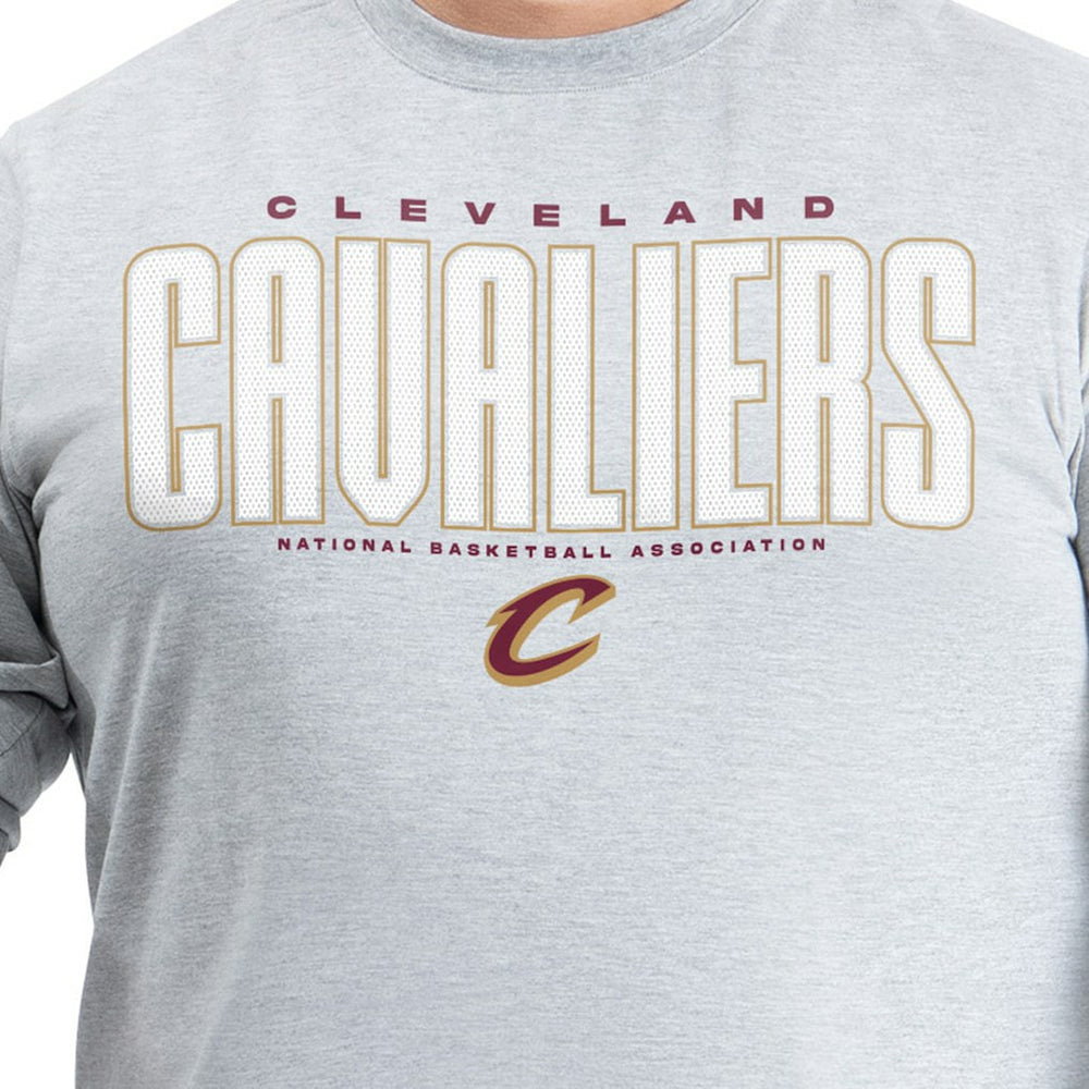 Cleveland Cavaliers G-III Sports by Carl Banks Adaptive Printed Mesh Effect Long Sleeve T-Shirt Gray