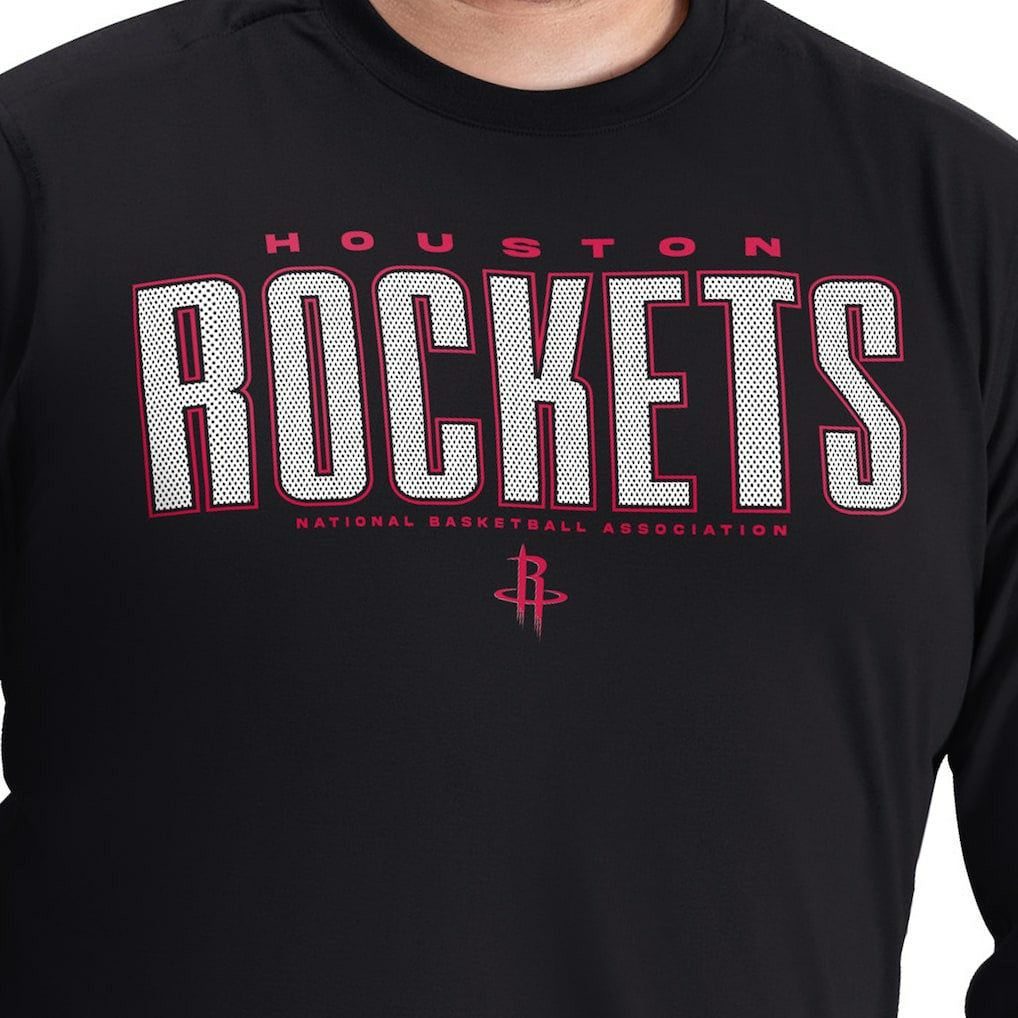 Houston Rockets G-III Sports by Carl Banks Adaptive Printed Mesh Effect Long Sleeve T-Shirt Black