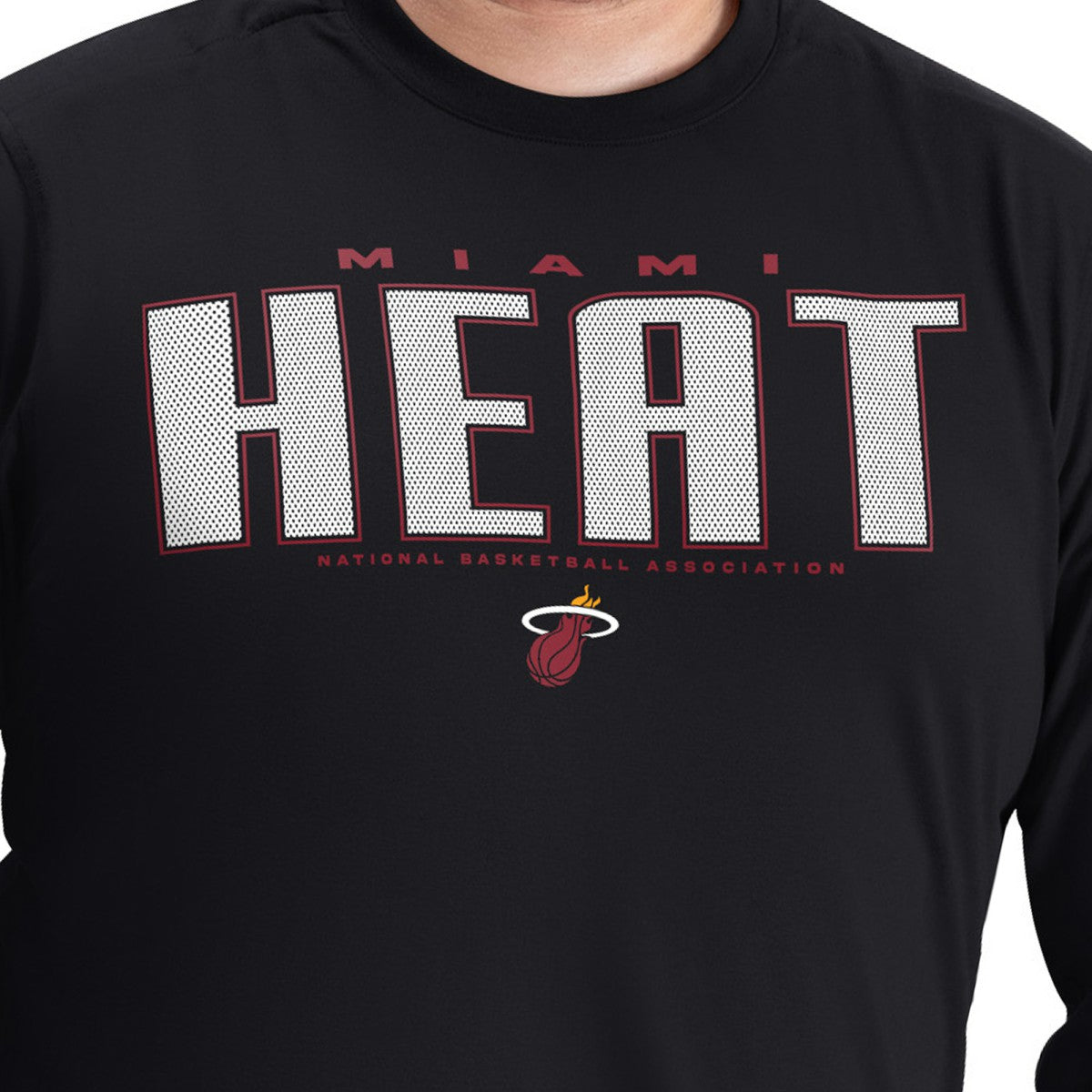 Miami Heat G-III Sports by Carl Banks Adaptive Printed Mesh Effect Long Sleeve T-Shirt Black