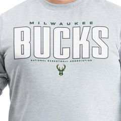 Milwaukee Bucks G-III Sports by Carl Banks Adaptive Printed Mesh Effect Long Sleeve T-Shirt Gray