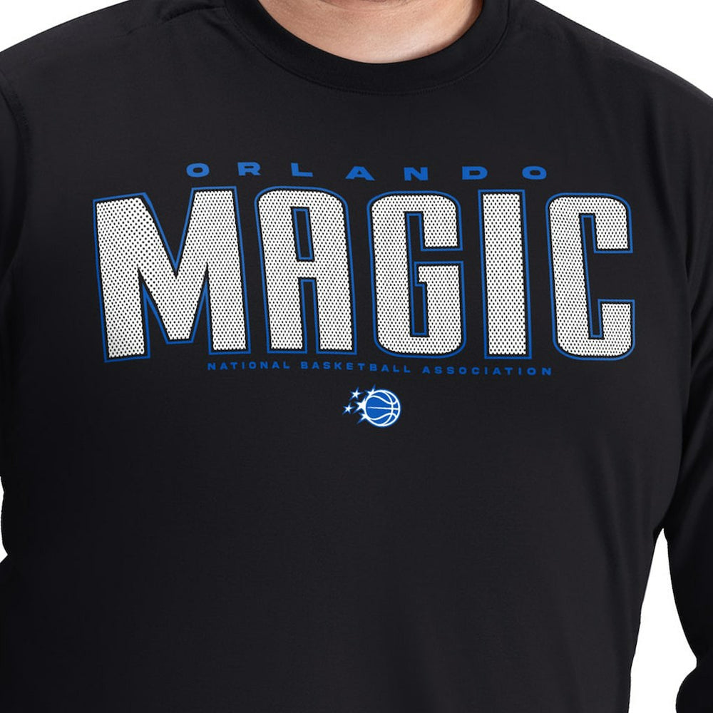 Orlando Magic G-III Sports by Carl Banks Adaptive Printed Mesh Effect Long Sleeve T-Shirt Black