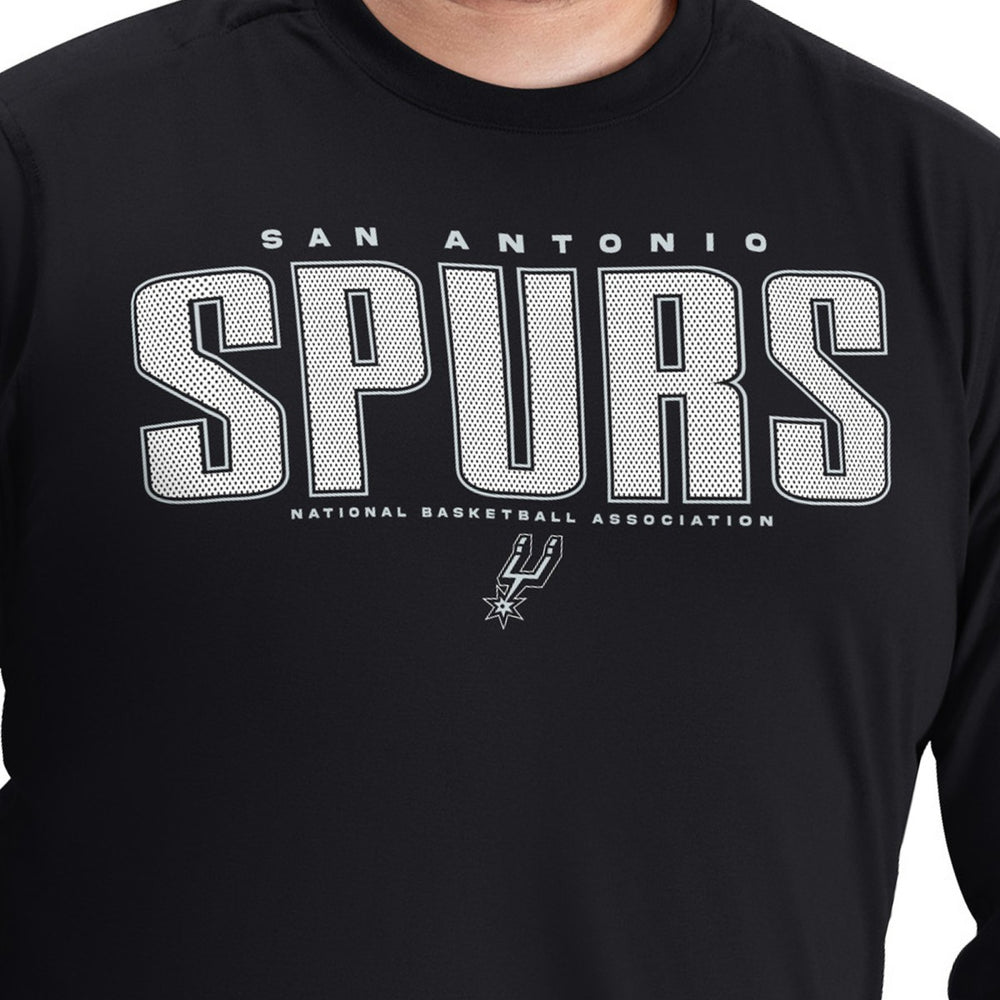 San Antonio Spurs G-III Sports by Carl Banks Adaptive Printed Mesh Effect Long Sleeve T-Shirt Black