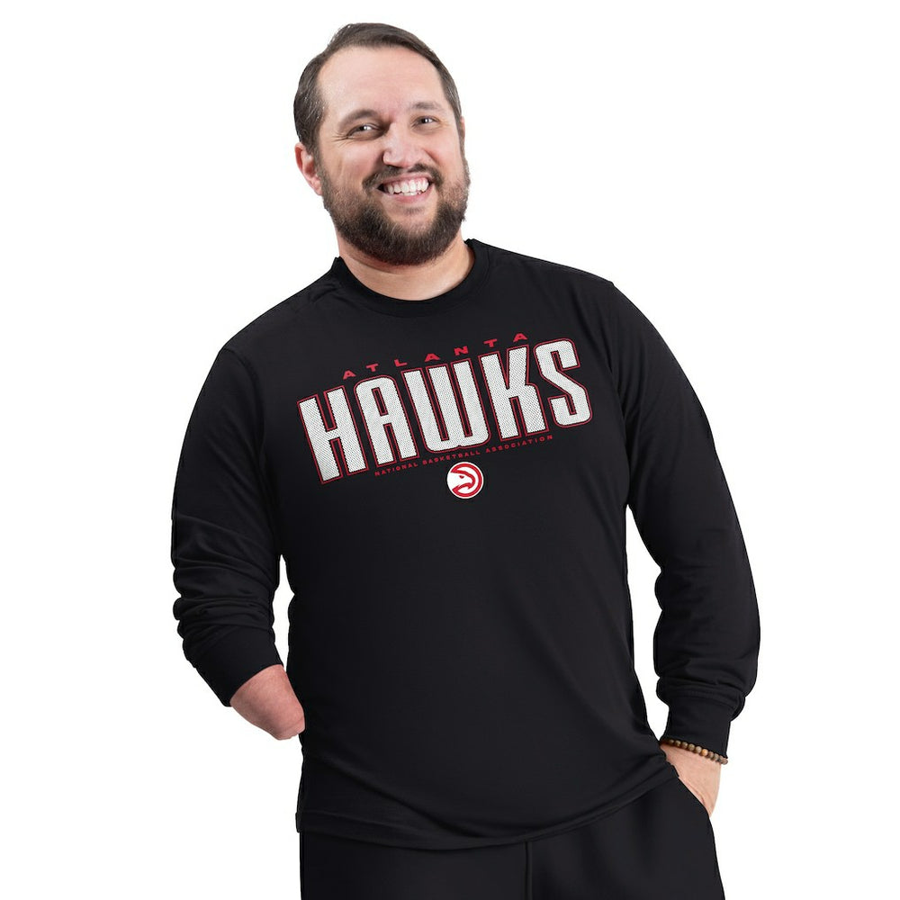 Atlanta Hawks G-III Sports by Carl Banks Adaptive Printed Mesh Effect Long Sleeve T-Shirt Black