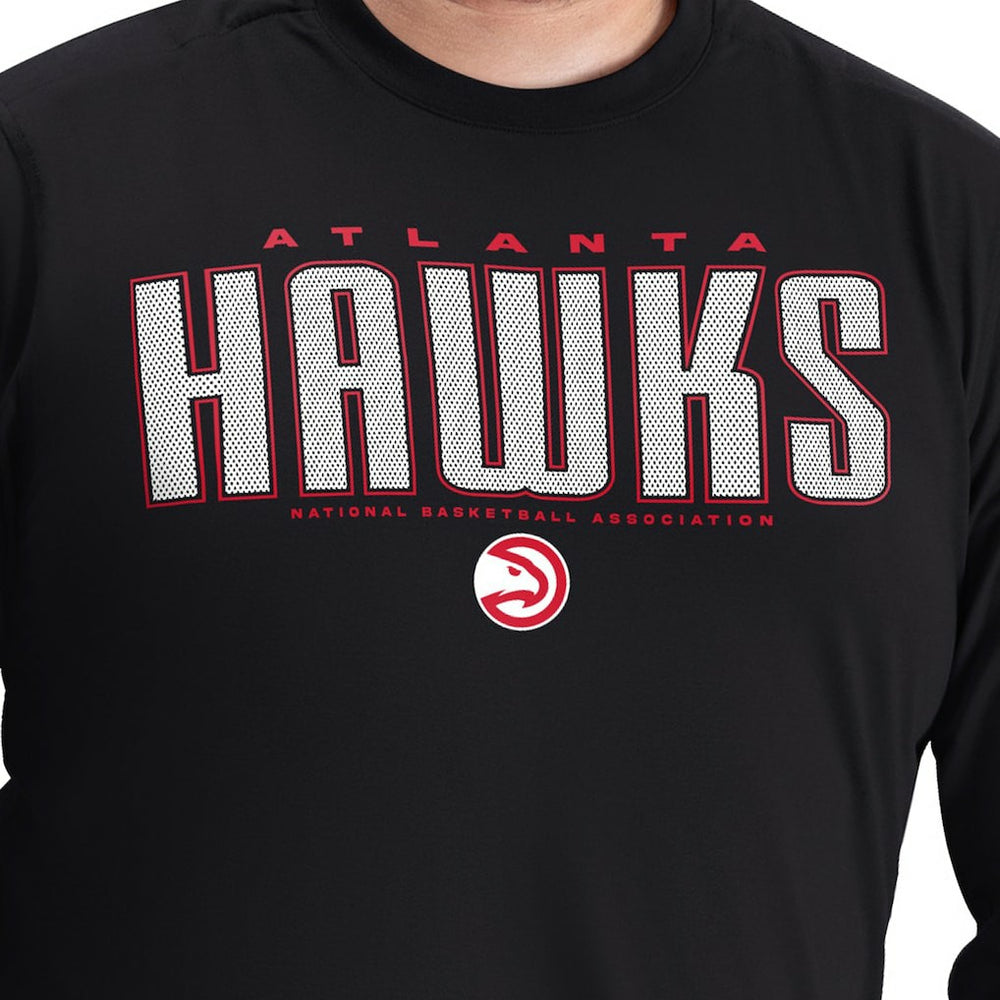 Atlanta Hawks G-III Sports by Carl Banks Adaptive Printed Mesh Effect Long Sleeve T-Shirt Black