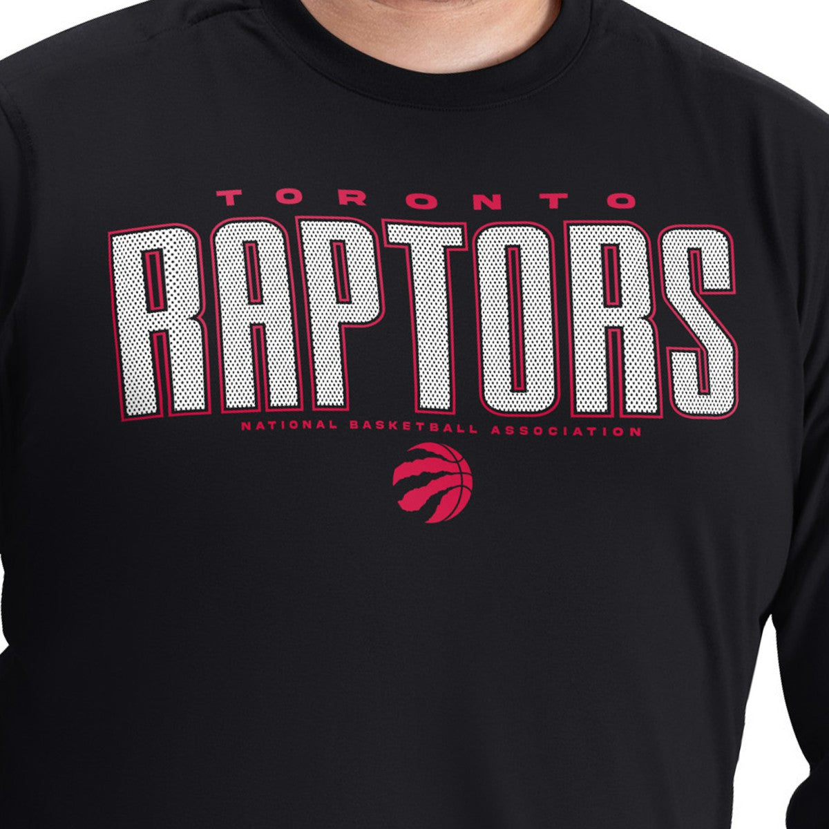 Toronto Raptors G-III Sports by Carl Banks Adaptive Printed Mesh Effect Long Sleeve T-Shirt Black