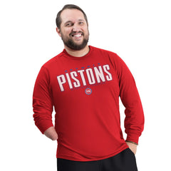 Detroit Pistons G-III Sports by Carl Banks Adaptive Printed Mesh Effect Long Sleeve T-Shirt Red