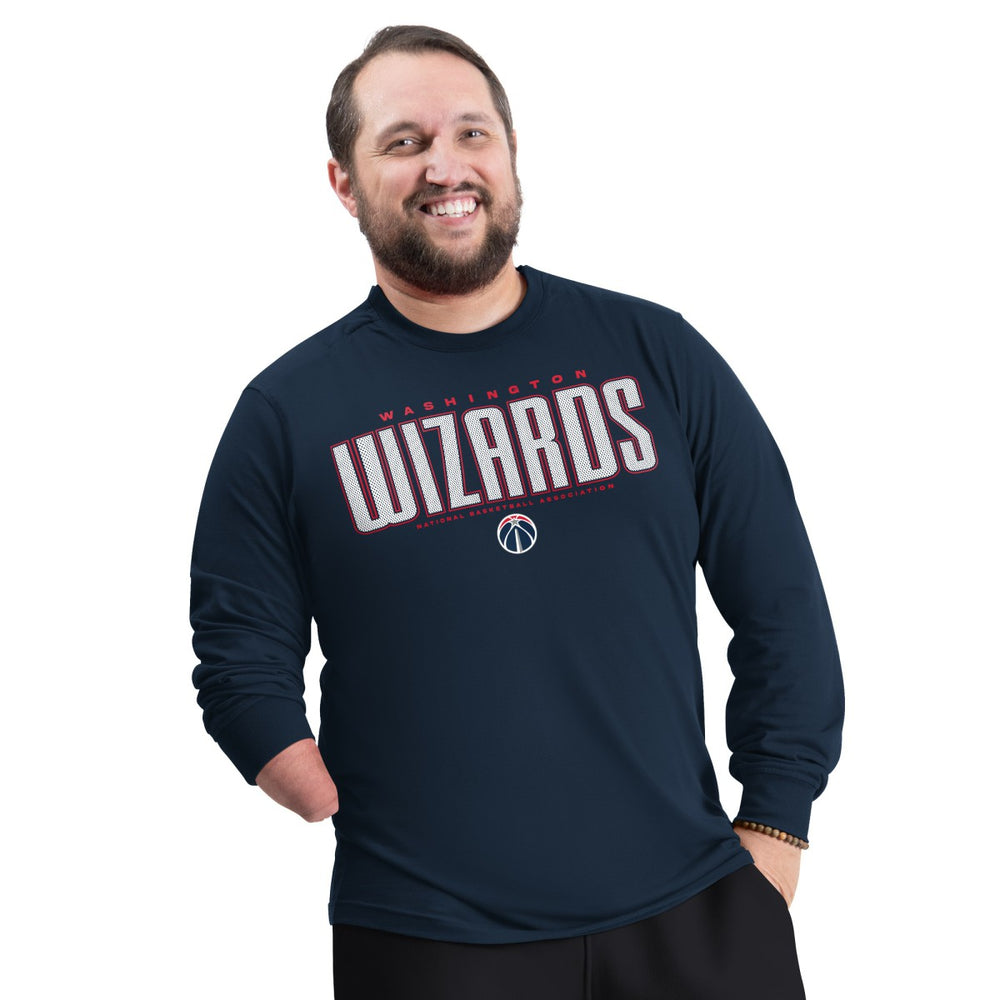 Washington Wizards G-III Sports by Carl Banks Adaptive Printed Mesh Effect Long Sleeve T-Shirt Navy