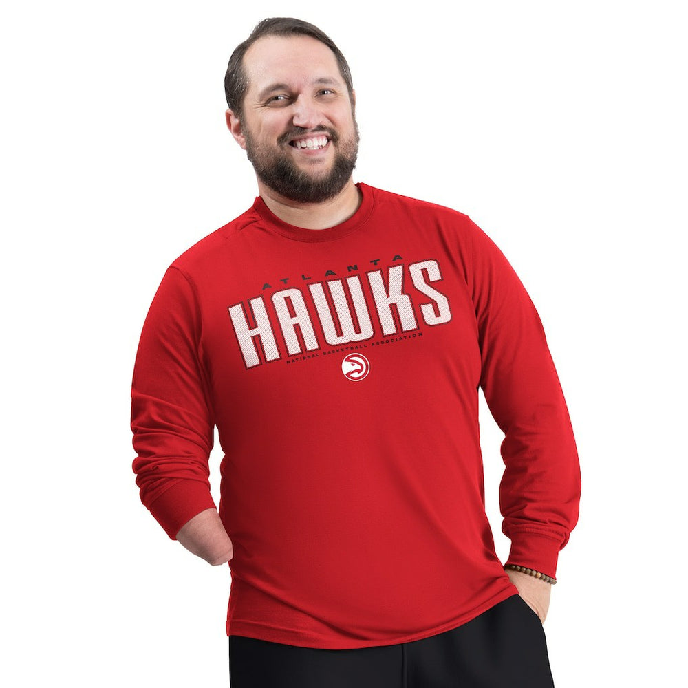 Atlanta Hawks G-III Sports by Carl Banks Adaptive Printed Mesh Effect Long Sleeve T-Shirt Red