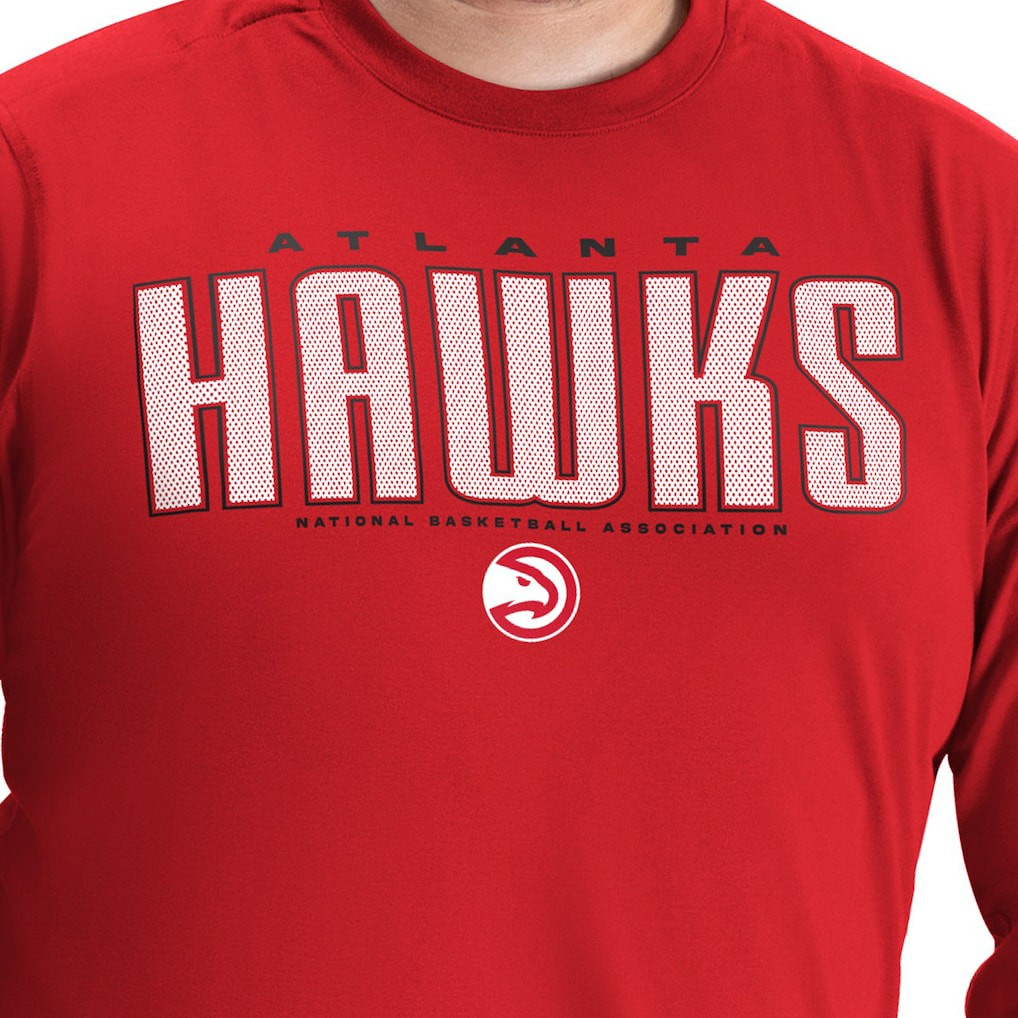 Atlanta Hawks G-III Sports by Carl Banks Adaptive Printed Mesh Effect Long Sleeve T-Shirt Red