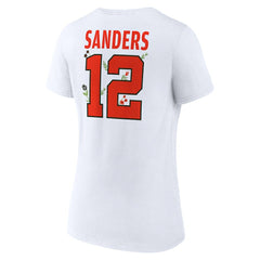 Shedeur Sanders Cleveland Browns Women's Floral Name & Number V-Neck T-Shirt White