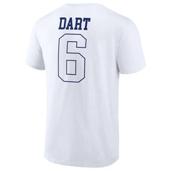 Jaxson Dart New York Giants Tonal Name & Number T-Shirt White